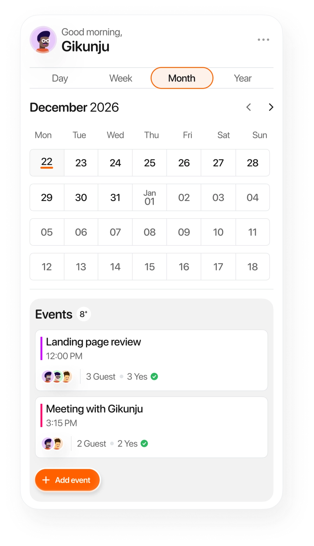 Calendar UI